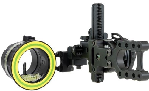 Adjustable compound bow sight with level indicator