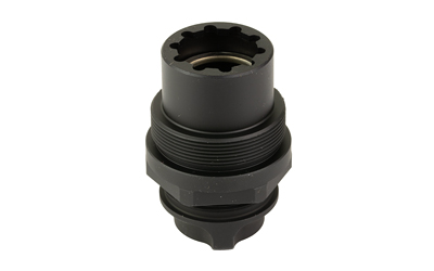 Black metal cylindrical mechanical component with splined interior