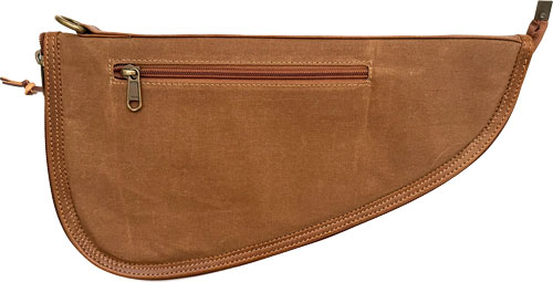 Brown leather zippered triangular pouch
