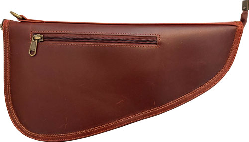 Brown leather zippered pistol case