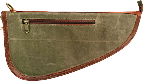 Olive green canvas zippered triangular pouch