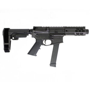 Compact AR-style pistol with extended magazine