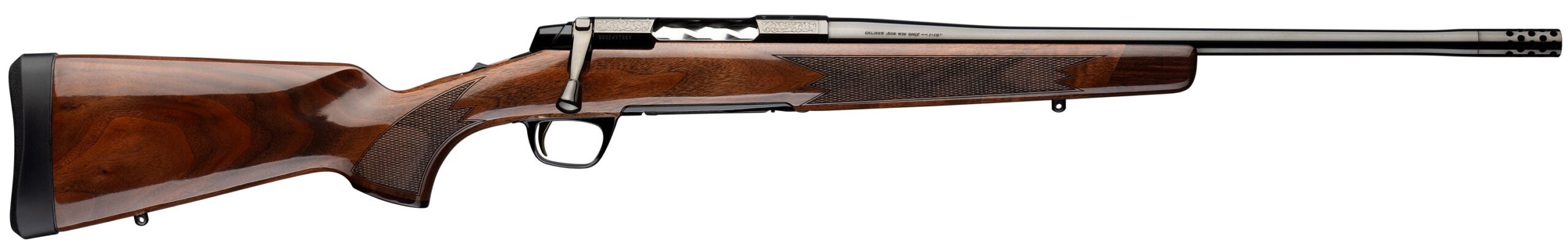 Bolt-action hunting rifle with wooden stock