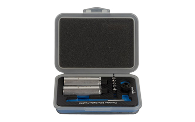 Precision screwdriver bit set in open case