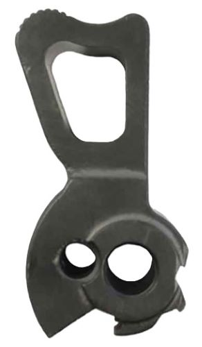 Black metal mechanical component with circular holes