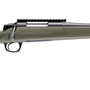 Green bolt-action rifle on white background
