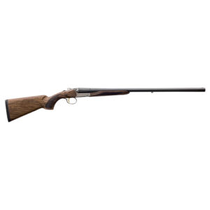 Wooden-stock shotgun isolated on white background