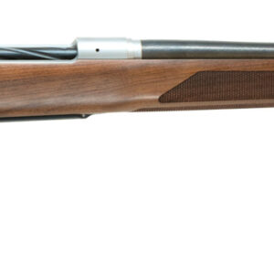 Bolt-action rifle with wooden stock