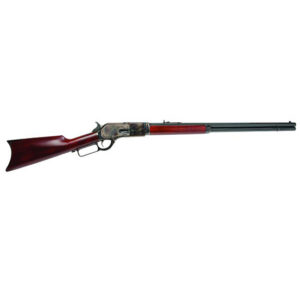 Lever-action rifle with wooden stock