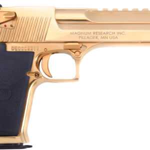 Gold-plated Desert Eagle pistol with black grip