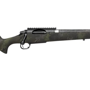 Camouflage bolt-action rifle with carbon fiber barrel