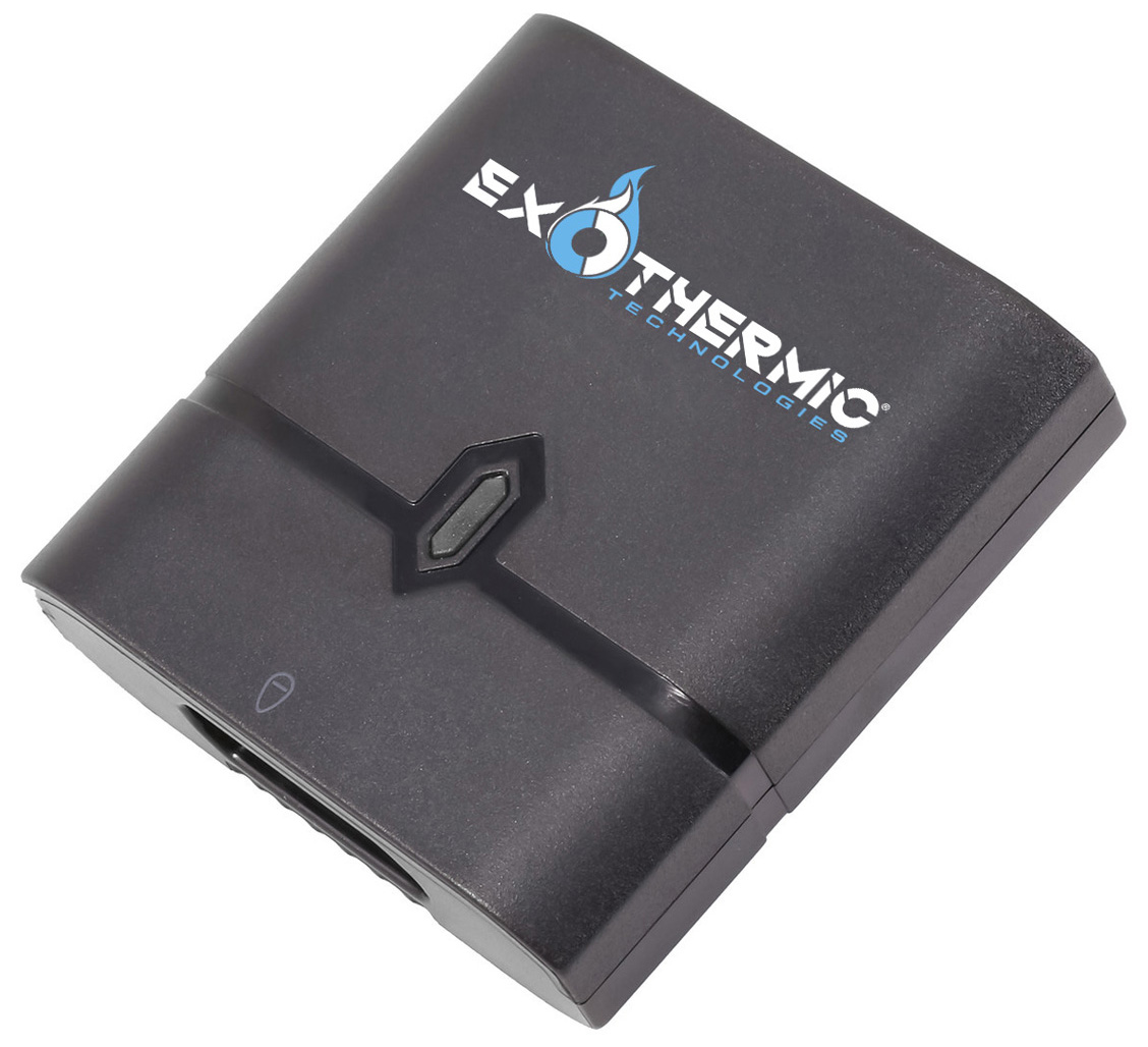 Exothermic Technologies black electronic device with logo