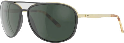 Green aviator sunglasses with gold frame