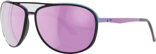 Aviator sunglasses with purple mirrored lenses