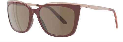 Oversized square burgundy sunglasses with brown lenses