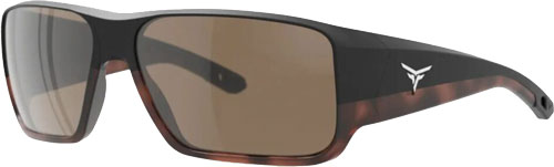 Brown lens sport sunglasses with tortoiseshell frame