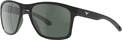 Black rectangular sunglasses with dark tinted lenses