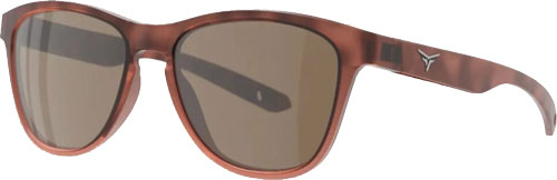Brown rectangular sunglasses with translucent frame