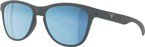 Black sunglasses with blue mirrored lenses