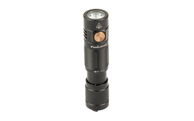 Black Fenix E18R compact flashlight upright