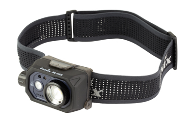 Black adjustable LED headlamp with elastic strap