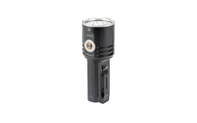 Black portable LED camping lantern with control dial
