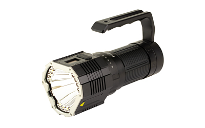 Large black handheld spotlight with top handle
