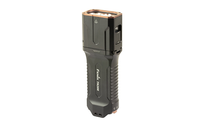Rugged black tactical handheld flashlight