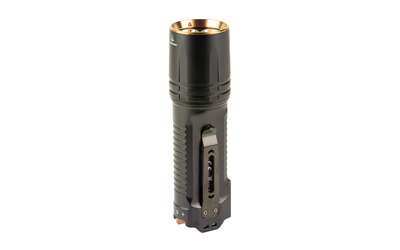 Black tactical LED flashlight with side switch