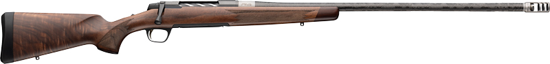Bolt-action rifle with wooden stock and suppressor