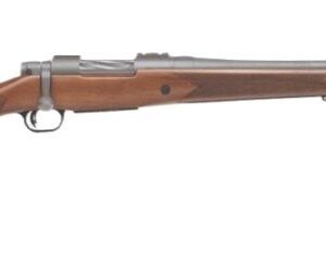 Bolt-action rifle with wooden stock