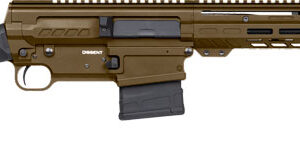 Tan precision rifle with adjustable stock
