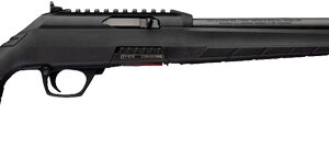 Black modern semi-automatic rifle on white background