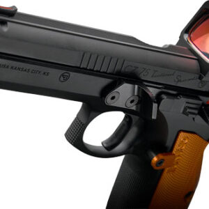 Black CZ 75 pistol with red dot sight