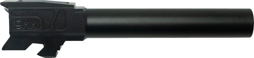 Black firearm suppressor with mounting bracket