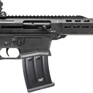 Black semi-automatic tactical shotgun with magazine