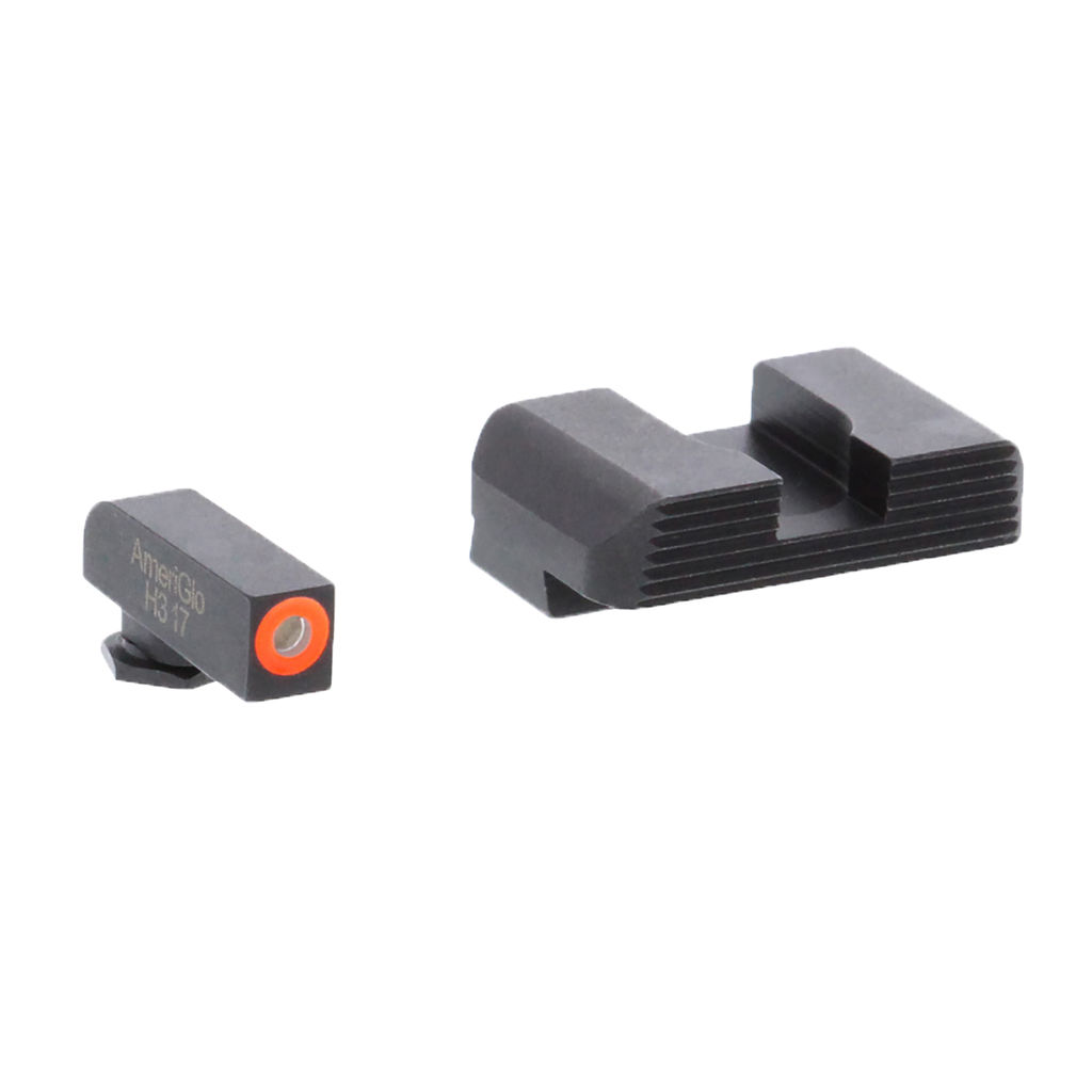 Black handgun front and rear sight set