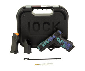 Glock pistol with magazine and cleaning kit