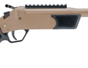 Tan single-shot pistol with long barrel
