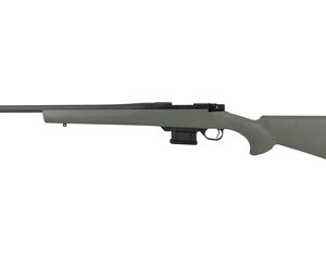 Bolt-action rifle with green stock