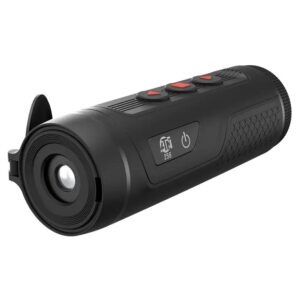 Black handheld thermal monocular with control buttons