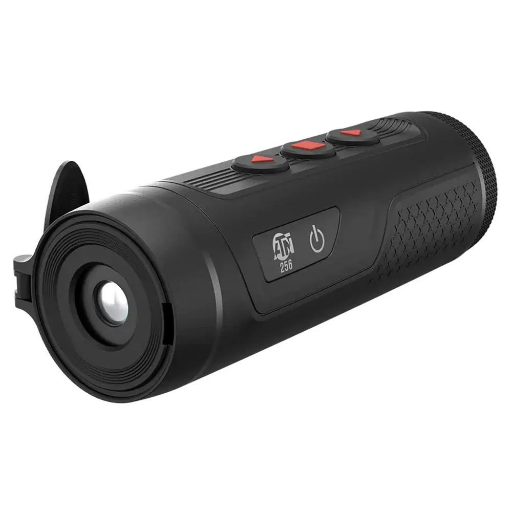 Black handheld thermal monocular with control buttons