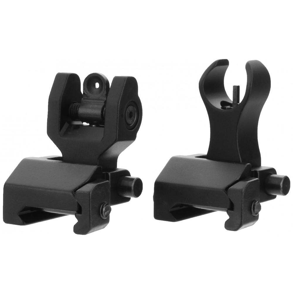 Black flip-up rifle iron sights set