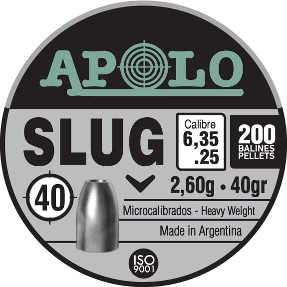 Apolo Slug 6.35mm .25 caliber pellet label