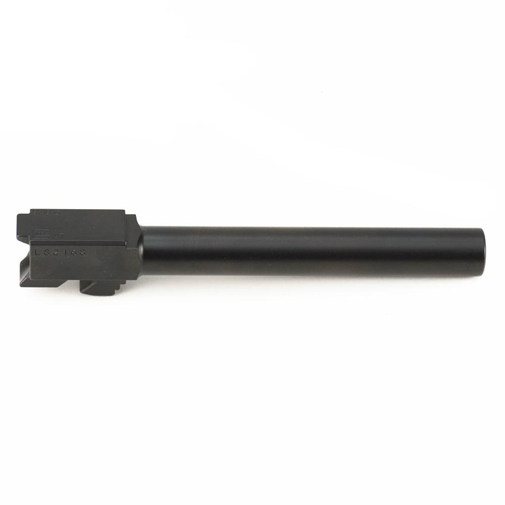 Black pistol barrel on white background