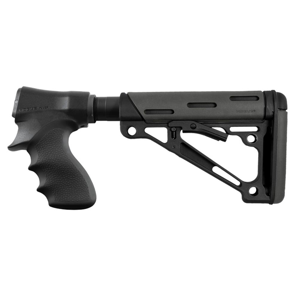 Adjustable black rifle stock with pistol grip