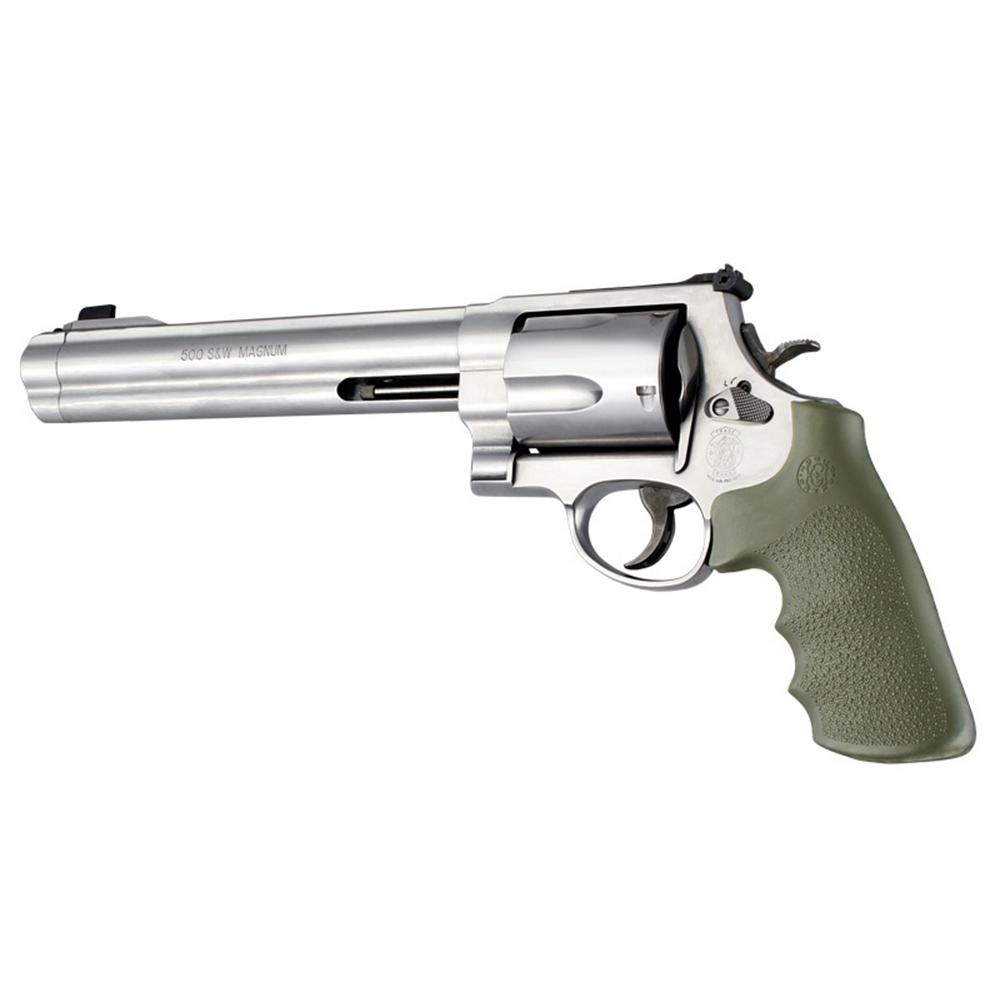 Stainless steel revolver with green grip