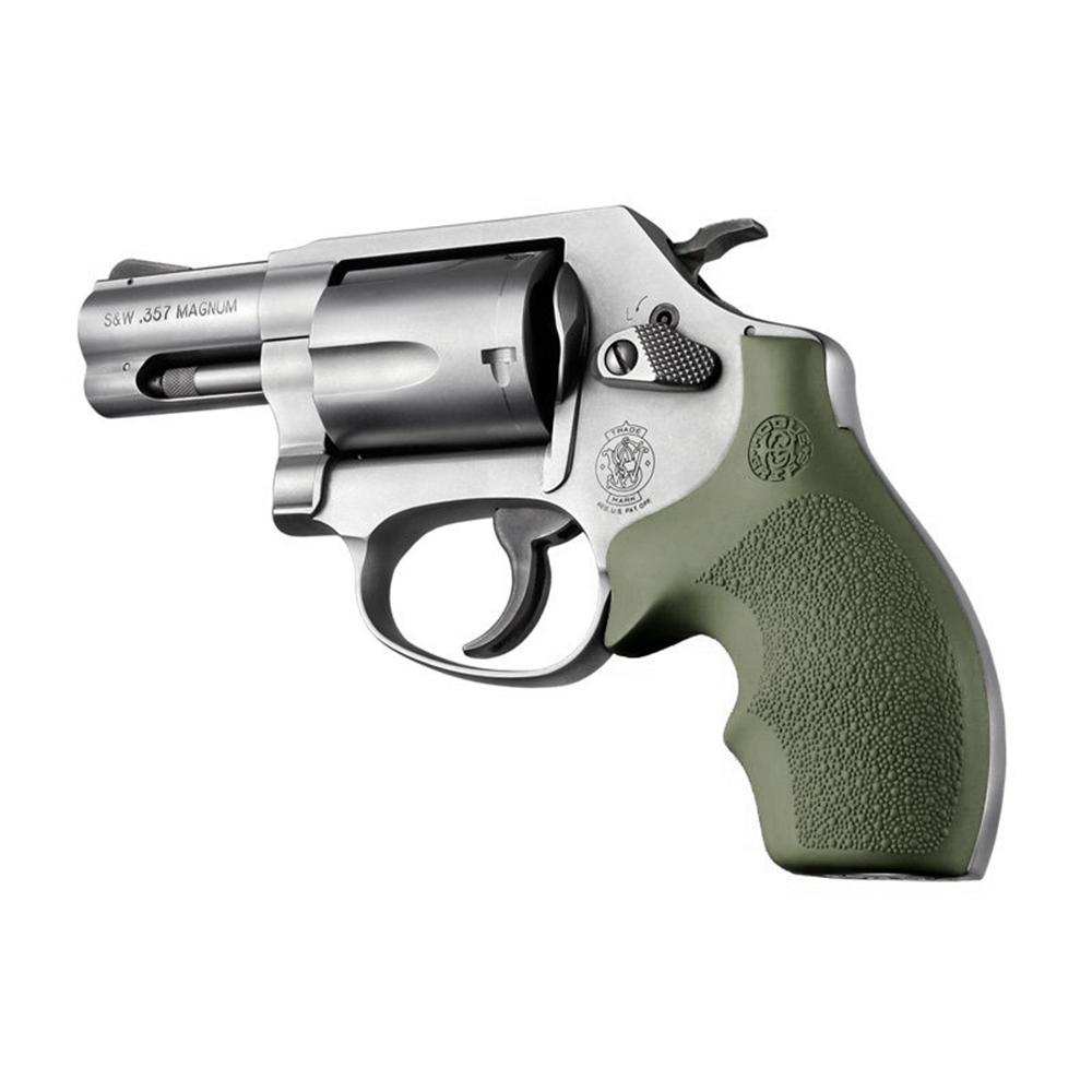 Smith and Wesson .357 Magnum revolver with green grip