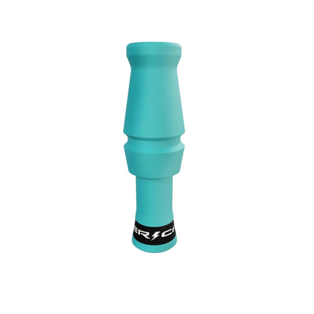 Teal metal scooter peg with black logo band