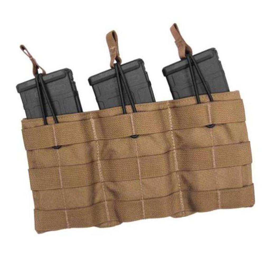 Tan tactical triple rifle magazine pouch